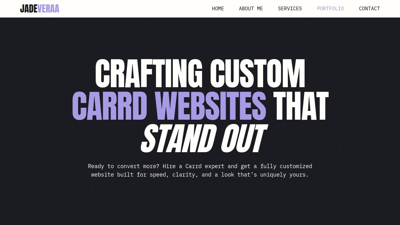 Jade Vera - Custom Carrd Web Designer screenshot