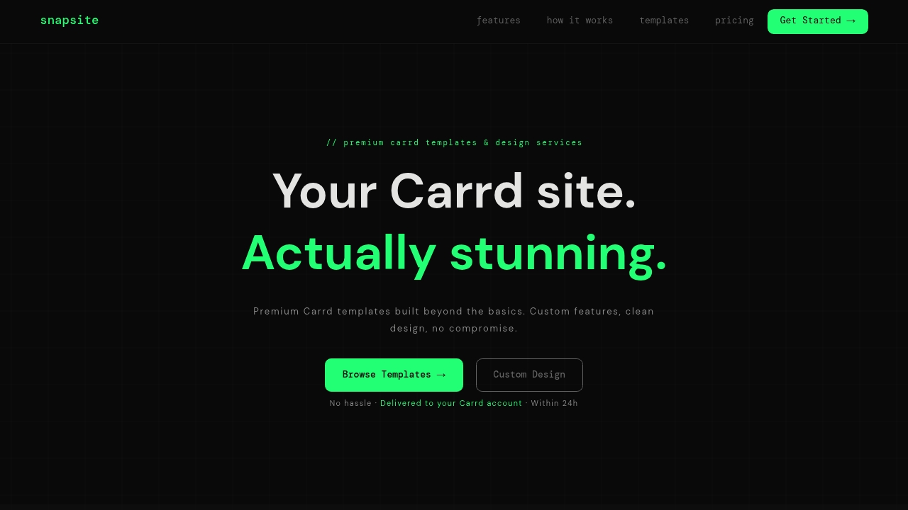 SnapSite - Premium Carrd Templates & Design screenshot